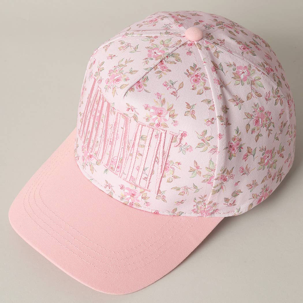 Pink MOMMIN' Flower Trucker Hat