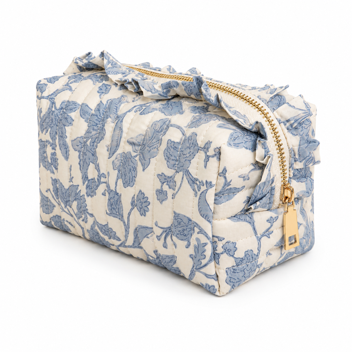 The Nixon Ruffle Quilted Cotton in Blue