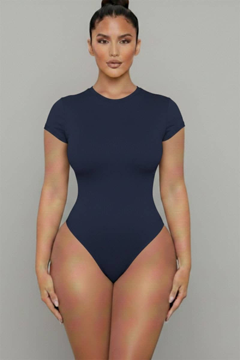 The Navy Short Sleeve Crew Neck Bodysuit