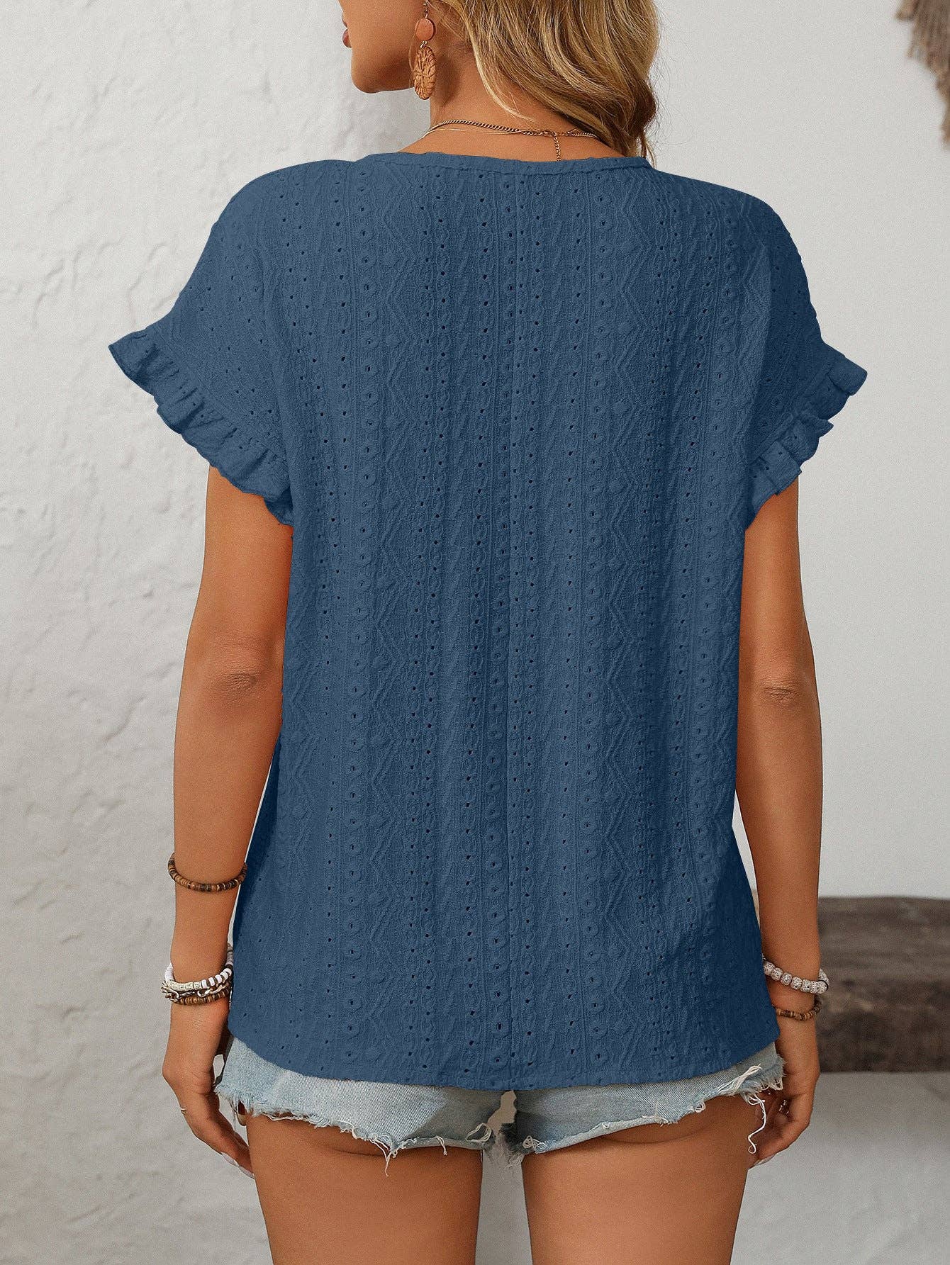 The Blue Crewneck Sweet Top