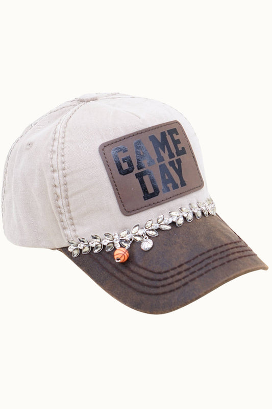 Basketball Sports Two-Toned Cap with Vegan Leather Bill