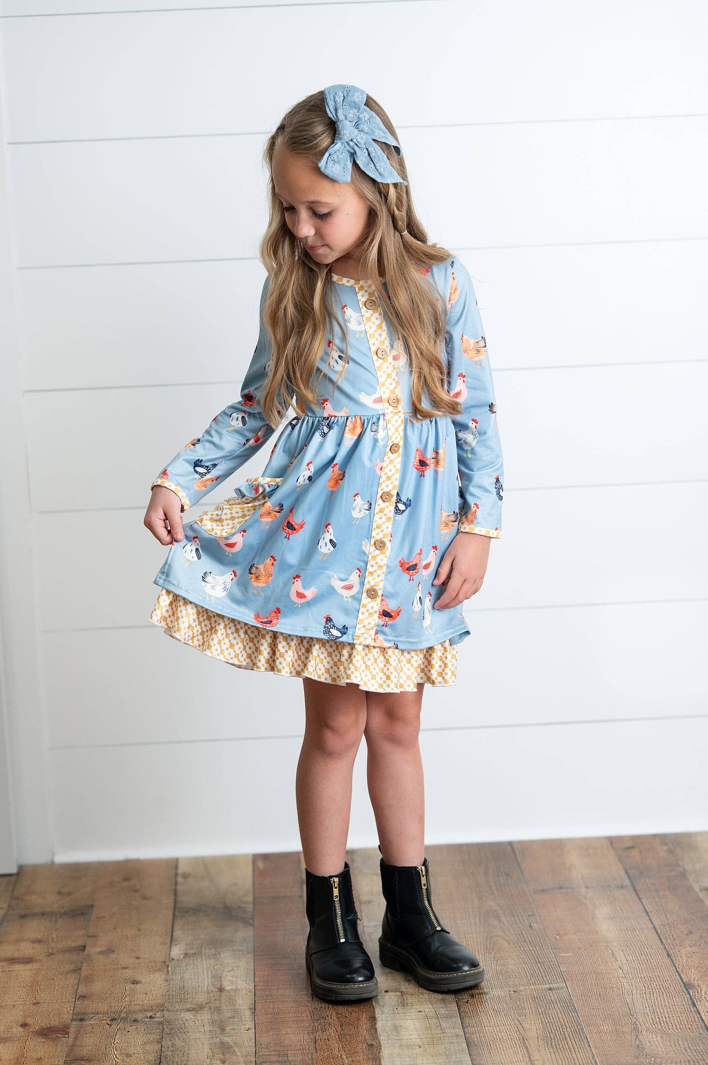 The Blue Chicken Ruffle Dress