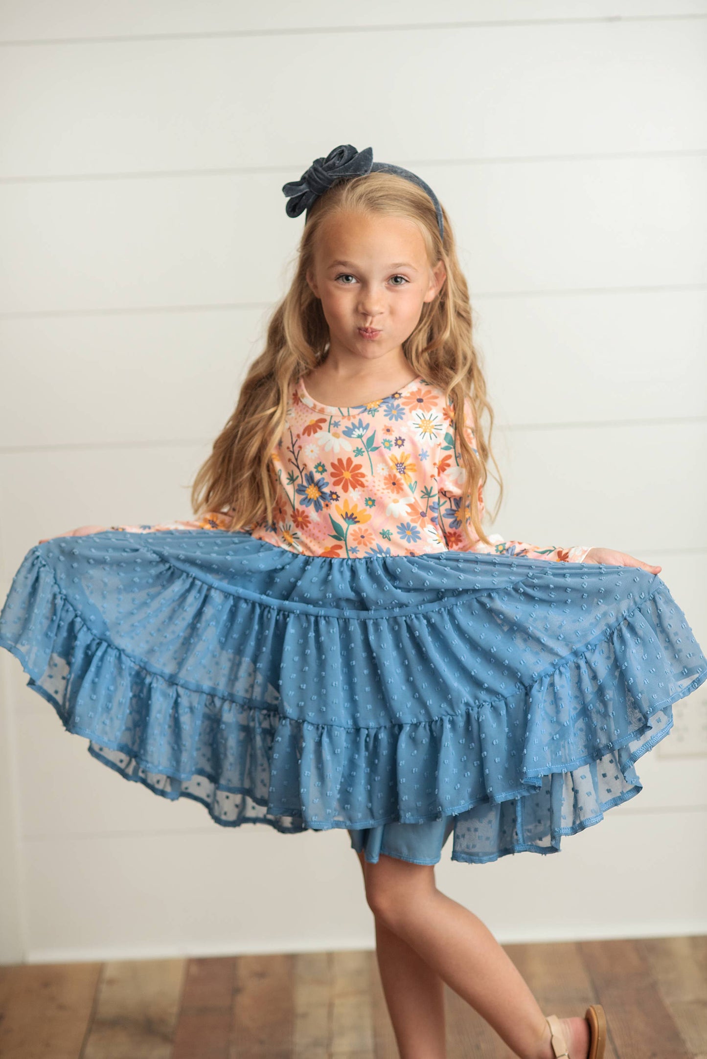 The Dusty Blue Flower Dress