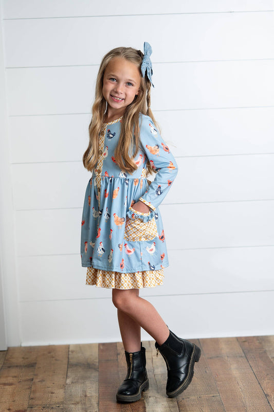 The Blue Chicken Ruffle Dress