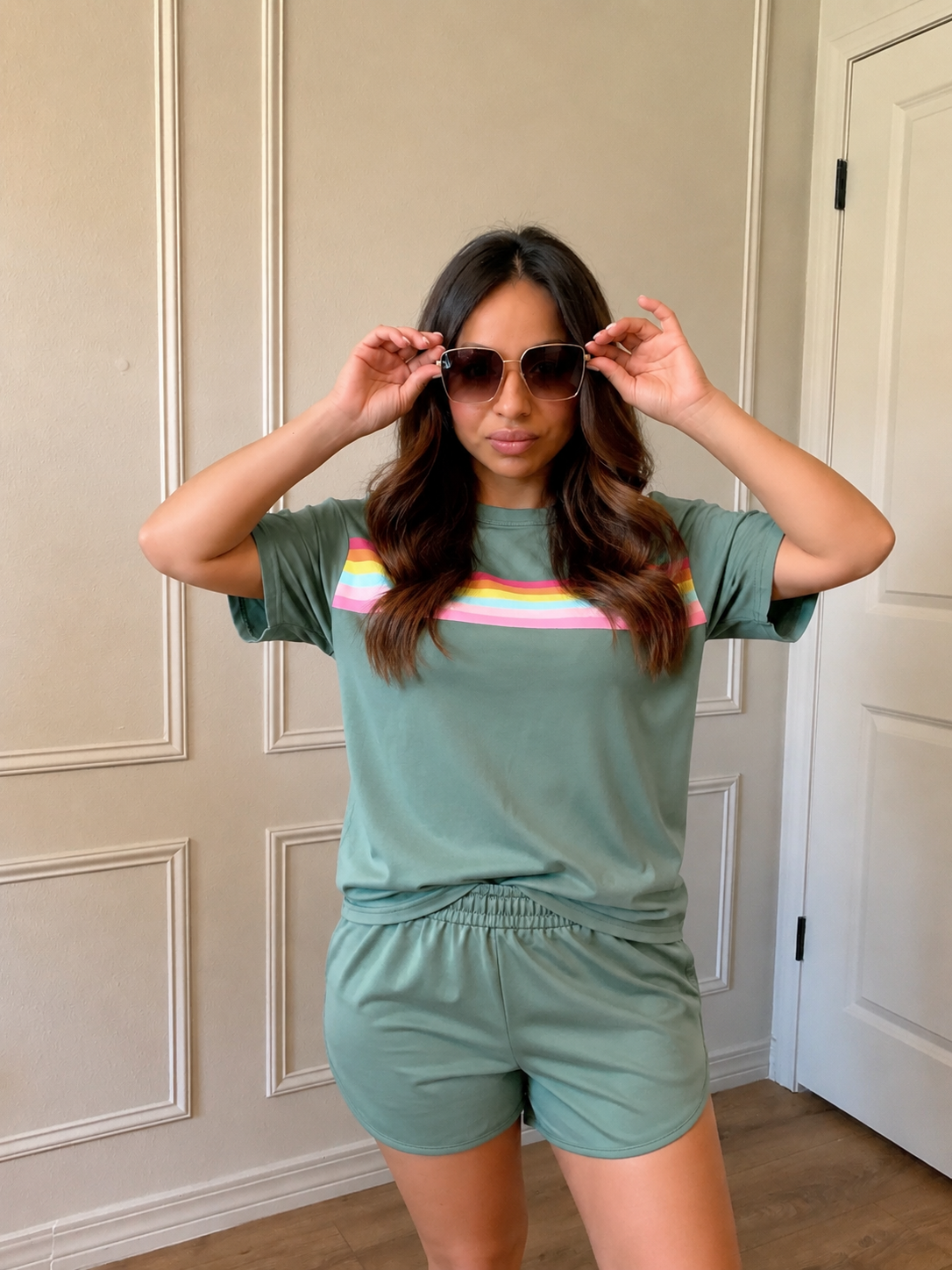 Vibrant Striped Green 2pc