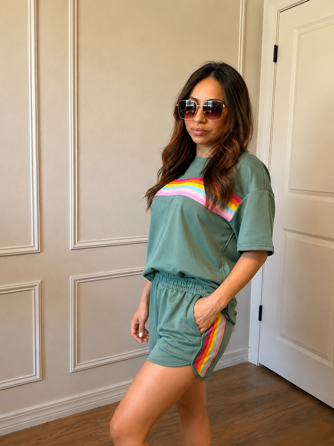 Vibrant Striped Green 2pc