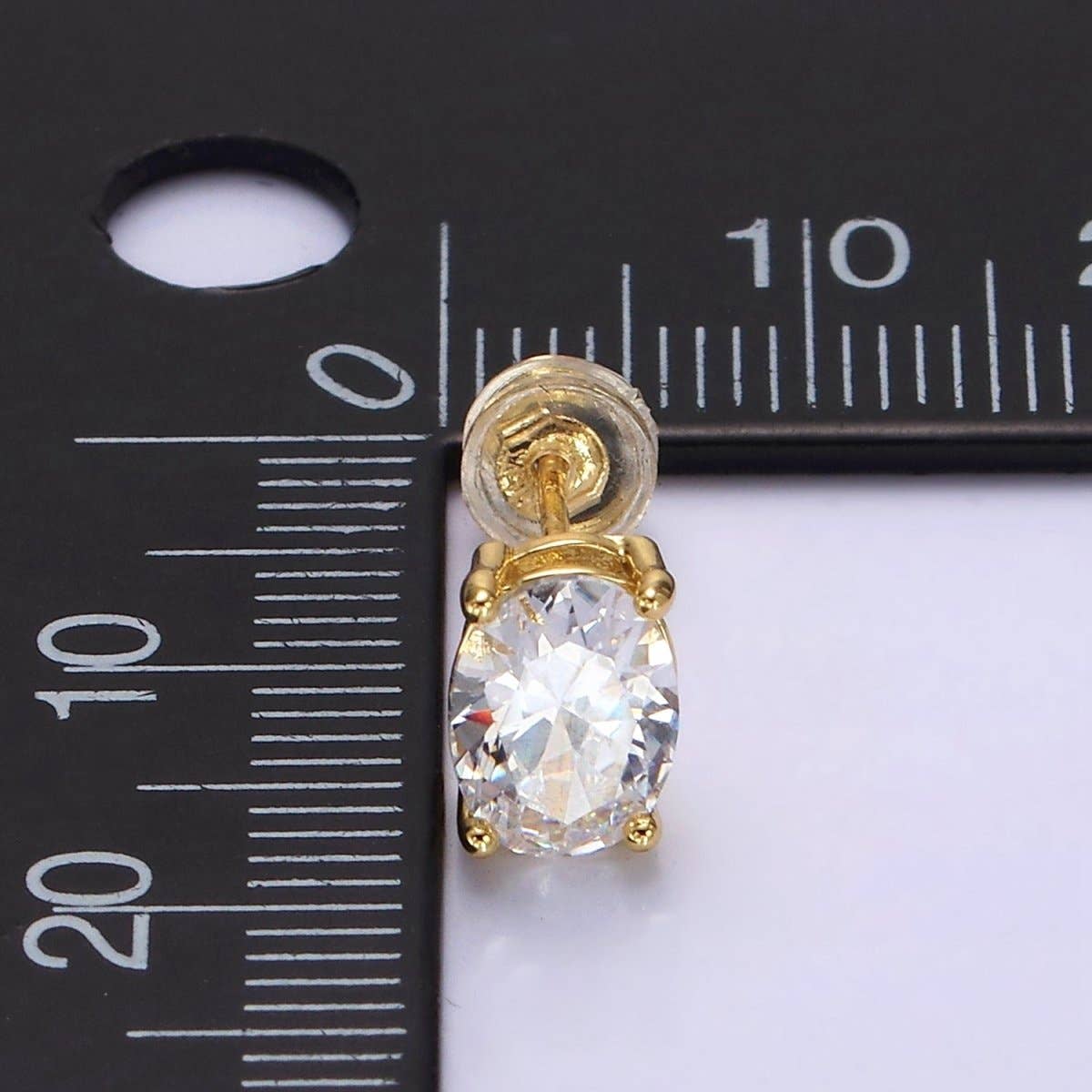 The Classic Oval Stone Gold Stud Earrings