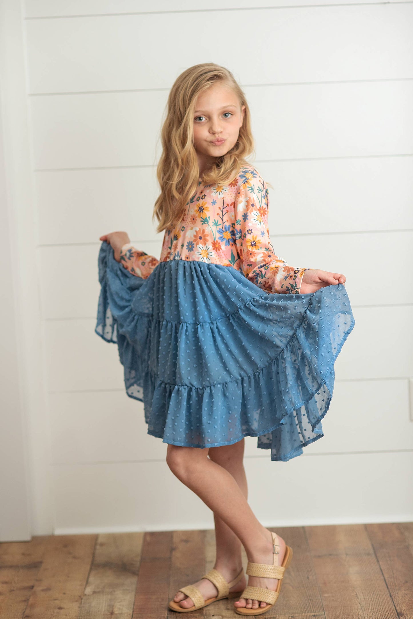 The Dusty Blue Flower Dress