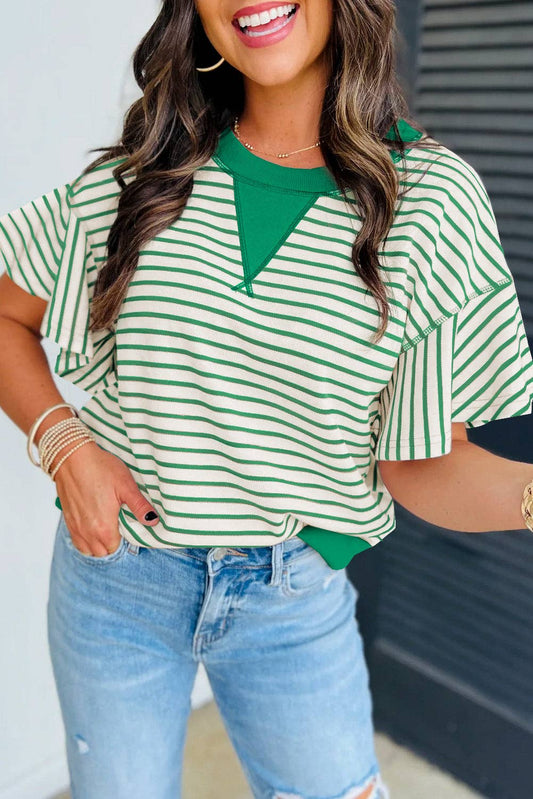 The Striped Ruffle Top