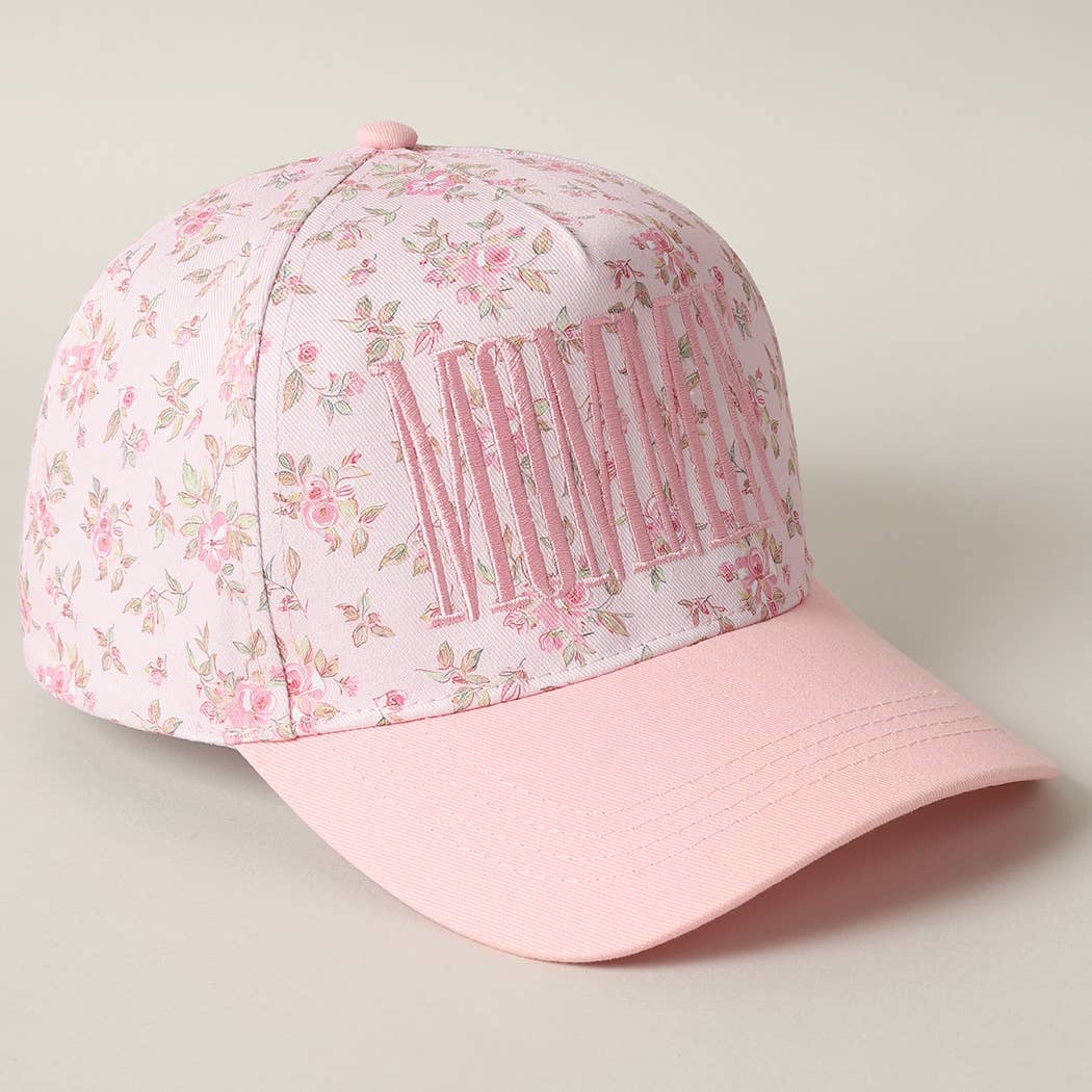 Pink MOMMIN' Flower Trucker Hat