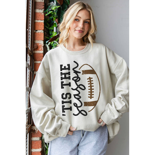 'TIS THE SEASON FOOTBALL Oversized Sweat